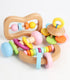 6 Set, 0-6-12 0-6 PCS Wooden Baby Rattle, Organic Colorful Baby Hand Rattles Wood Rattles for Babies Months, Wooden