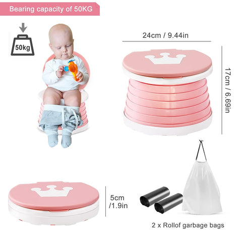 YZNlife Travel Potty for Toddler, Portable,foldable potty seat for toddle,Training Toilet Seat Apply to Seat Emergency