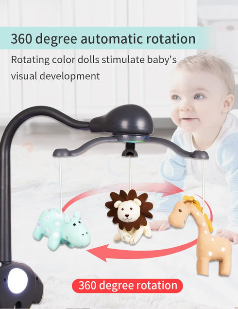 Pack Projection,Pack Baby Crib Mobile for and Play,Bassinet Mobile with Music,Rotation,Nursy Lights,Natural