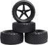 Hobbypark Front and Rear Tires & Wheels Set, 12mm Hex Hubs for Redcat HPI Exceed RC 1/10 Off Road Buggy