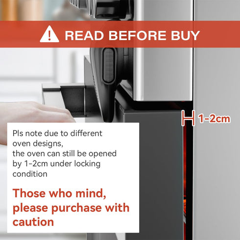 EUDEMON Childproof Oven Door Lock, 1 Pack, Easy to Install, Heat-Resistant Material, No Tools Needed (Black)