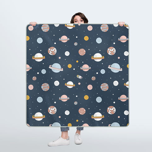 51" Heavy Duty Baby Splat Mat for Under High Chair | Includes Wet Bag | Premium Washable Toddler Mat | Baby Led Weaning