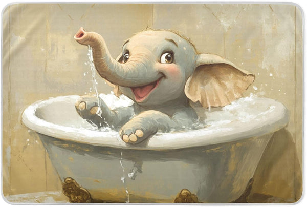 Yoogain Art Elephant Vintage Bathtub Toddler Water Resistant Bed Wetting Pad Leakproof Quick
