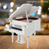 White Piano Toy with Bench and Case - Miniature Musical Model, Decoration Furniture Accessories for Birthday Gift