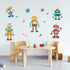 Yovkky Robots Educational Wall Decals Stickers for Baby Boys Room, Clockwork Wrench Toddler Nursery Playroom Decor