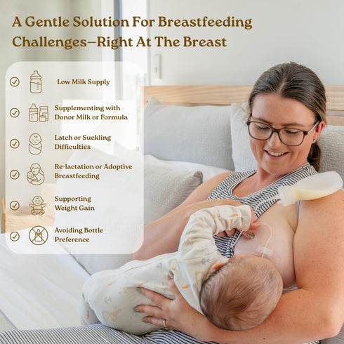 Set 120ml Haakaa Silicone Supplemental Feeding Tube & Pouch Breastfeeding Assistance Kit for Low Supply, Latching