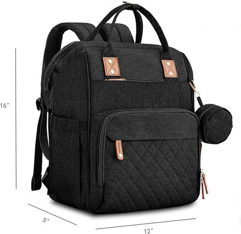 Yeerovan Backpack Mommy Backpack (3037-Black) Baby Diaper Bag with Changing Station Travel Bags Boys Girls
