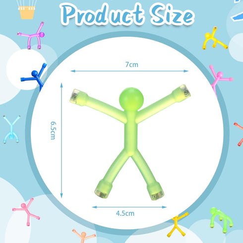 Jerify 20 Pcs Humanoid Magnetic Travel Toys Colorful Fidget Toys Man Funny Magnets for Adults Cute Novelty Man Fridge Magnets for Crafts Science Refrigerator Door Office (Transparent Color)