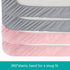 4-Pack Soft Microfiber Crib Sheets for Boys and Girls - Grey and Pink