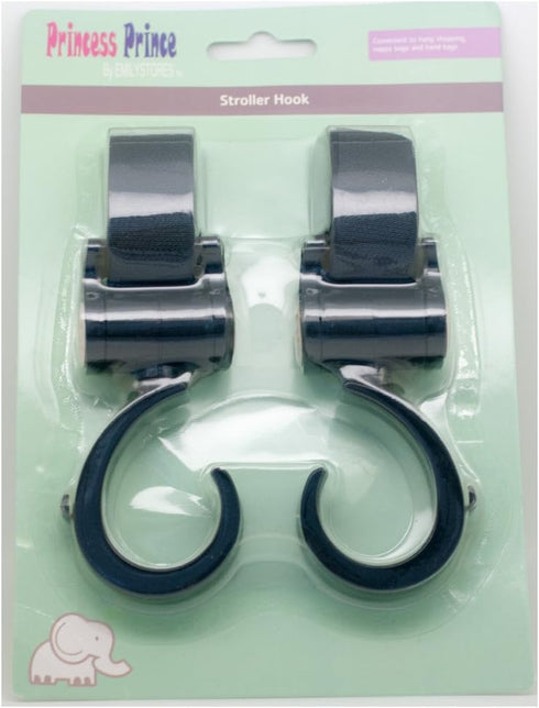 EMILYSTORES Princess Prince Stroller Hooks for Buggy, Baby Carrier, Bike, or Car Headrest (1 Pair)