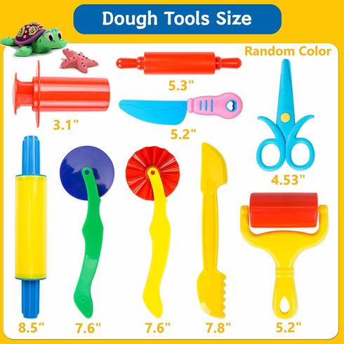 Kit,9 Set Dough Tool Pcs Basic Clay and Dough Tools Starter for Kids Includes Cutters Roller, Rolling Pins, Safety