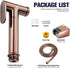 FINLIX Set Handheld Bidet Sprayer for Toilet Cloth Diaper Sprayer Brass Rose Gold Portable Cloth Diaper Wash Shower