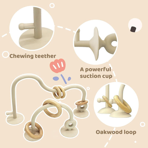 6 12 18 Baby High Chair Toys Teething Chew - Baby Table Toys, High Chair Suction Toy Teething Toys Silicone Teethers