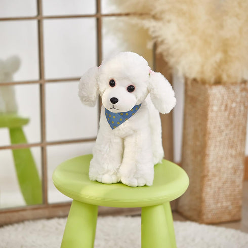Athoinsu 12" Realistic White Poodle Puppy Stuffed Animal, Soft Adorable Plush Toy for Kids