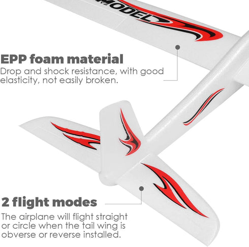 1PC 39 inch TOYANDONA Foam Glider Airplane, Large Throwing Glider Planes Lightweight Outdoor Flying Glider Airplane