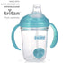 Nuby No Spill 360 Weighted Straw Grip N' Sip Tritan Cup, 8 Oz, Trainer Cup, Teal with Hygienic Cover