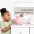 Pearhead Large Ceramic Piggy Bank, Pink Polka Dot Coin Bank for Kids, Gender-Neutral Nursery Decor, Newborn Savings