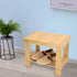 KKTONER Bamboo Step Stool with Storage Shower Bench with Shelf Foot Stool for Bathroom Living Room Bedroom Natural