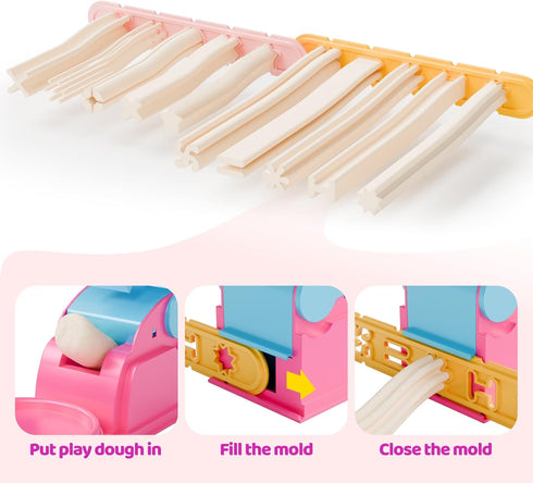 Vaike kauss 46Pcs Sets Pack Dough Tools for Kids, Dough Toys Playdough Accessories Include Play Food Molds - Cupcakes