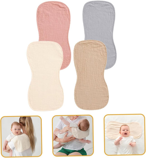 LOUYENOUS 4pcs Set Cotton Burp Rags for Newborns Soft Muslin Cloths Absorbent Baby Washcloths Perfect for Toddlers