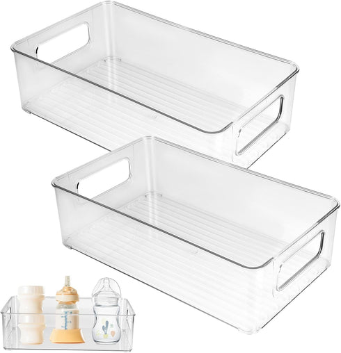 Baby Bottle Organizer Plastic Storage Center for Baby Bottles and Food Jars, Perfect for Kitchen Cabinet and Countertop
