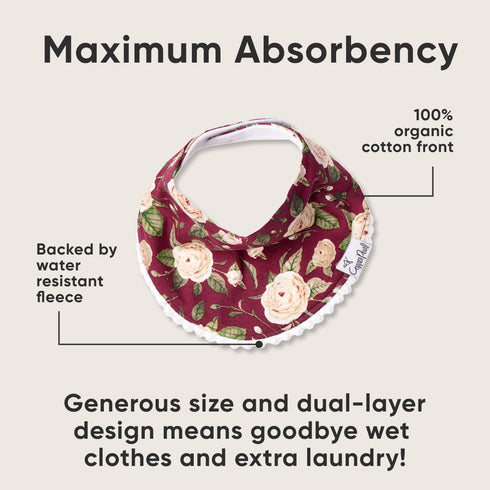 Copper Pearl Baby Bandana Drool Bibs, 2-Pack Fashion Bibs Gift Set for Girls “Scarlet”