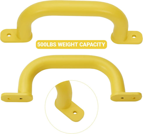 10'' Yellow Playground Accessories Metal Handles, Set of 2 for Outdoor Playset Attachment