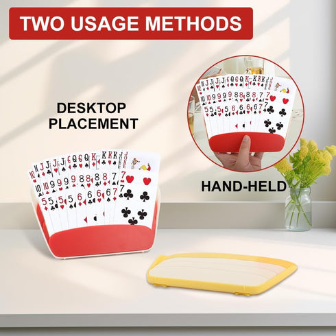 NEW NOAM 2pcs (Red&Yellow-05) Card Holders for Playing Cards with Tabletop Stand - Little Hands Card Holder for Kids