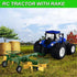 RC Truck Farm Tractor with 2 Rechargeable Batteries, 1/24 High Simulation Vehicle with Lights for Kids 3-6