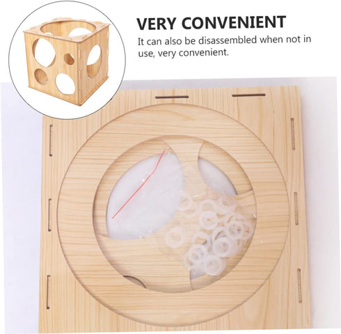 Toyvian Box Balloon Hole Sizer, Collapsible Measuring Tool for DIY Balloon Sizes, Wooden Foldable Measurer