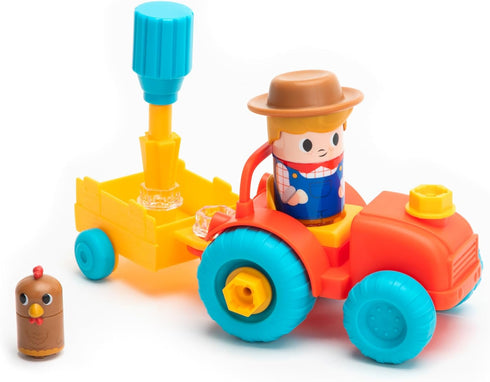 Educational Insights Design & Drill Bolt Buddies Tractor Take Apart Toy with Screwdriver Tool - Preschool STEM Gift
