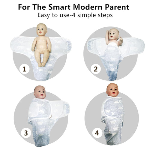 3-Pack Organic Baby Swaddle Sleep Sacks - Newborn Swaddle Sack - Ergonomic Baby Swaddles 0-3 Months - Baby Sleep Sack - Baby Swaddle Blanket Wrap