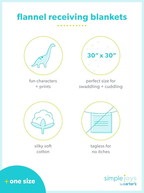 Pack 7 Simple Joys by Carter's Unisex Babies' Flannel Receiving Blankets
