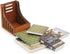 Set 5 Dollhouse Miniature Desktop Bookshelf with Books Wooden Bookcase Furniture Miniature Desktop Organiser Mini House