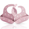 ME.FAN Silicone Baby Bibs Set of 2 - Adjustable Silicone Bibs for Babies & Toddlers