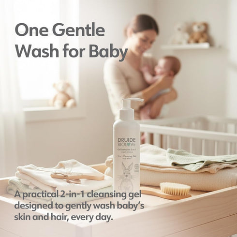 2-in-1 250 ml (8.4 oz Cleansing Baby Body Gel Hair Shampoo Care ,organic Baby Shampoo Clean, Wash, Sulfate-Free