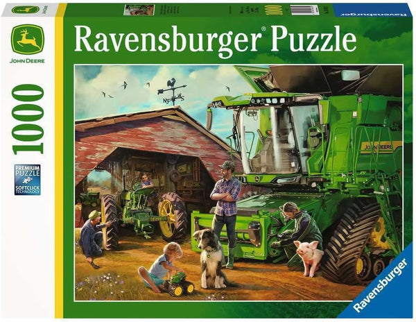 Ravensburger John Deere Then & Now 1000 Piece Jigsaw Puzzle, Unique Softclick Technology, 27 x 20 inches