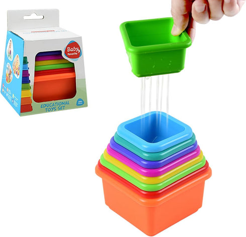 6+ Baby Stacking Nesting Cups Toy, Montessori Toys for Toddlers Months