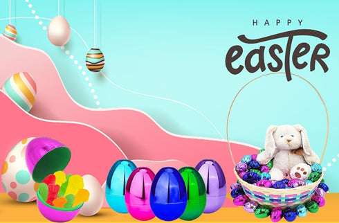120-Pack 2.25" (120-Pack) The Dreidel Company Metallic Fillable Easter Eggs with Hinge Bulk Colorful Bright Plastic