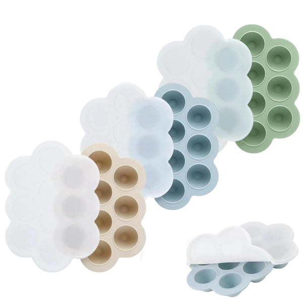 PandaEar 3-Pack Silicone Baby Food Freezer Trays with Lids - 10 Small