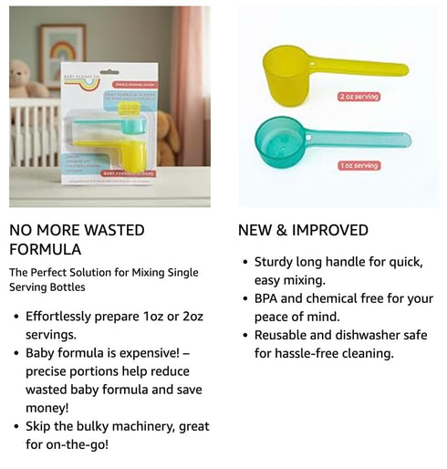 Baby Scoops Co. 1oz 2oz Infant Formula Measuring Scoop Precise & Single-Serving for Newborns & Infants, BPA-Free Design