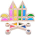 Wooden Building Blocks Set of 24pcs, Rainbow Sensory Toys for Toddlers, Preschool Stacking Toy