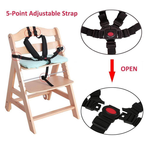 Seat Belt by AT - 5/3/2 Point Adjustable for Baby Kid Safe Strap for Stroller High Chair (Includes Shoulder Pads &