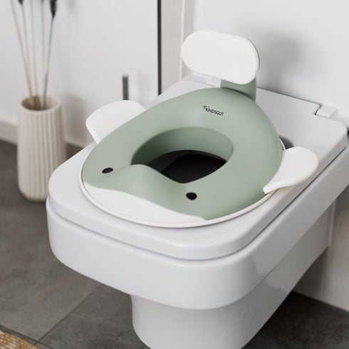 Kindsgut Whale Potty Training Seat for Toddlers Kids Toilet Seat with Backrest, Non-Slip, Fits Round & Oval Toilet