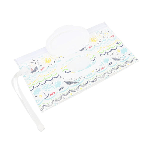 Travel Baby Wipes Case, Lightweight EVA Flip Open Design, Pull Out Wipes Bag for Home Travel Daily Use, Printed