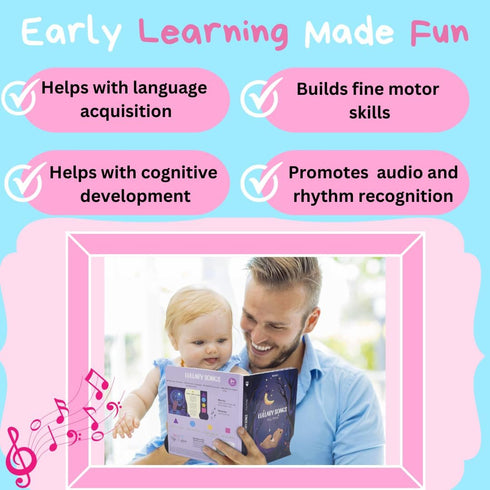 Musical Book for Toddlers with Lullaby Songs, Interactive Toy, Twinkle, Twinkle Little Star, Sing Along, Montessori