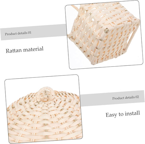 BESTOYARD Rustic Rattan Hot Air Balloon Lamp Shade Handwoven Wicker Wall Art Decor for Boy Girl Rooms Unique Natural