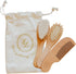 Everything Littles Wooden Baby Brush Set - 3 Pack | Massage Brush, Soft Goat