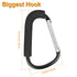 2 Pack Stroller Hooks, 6.3" Large Clips for Hanging Diaper Bags and Shopping, Heavy Duty Carabiner