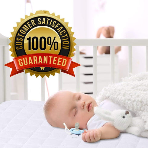 28x49, 100% PlushDeluxe Crib Mattress Protector, Waterproof, Noiseless, Ultra Soft Viscose Made from Bamboo